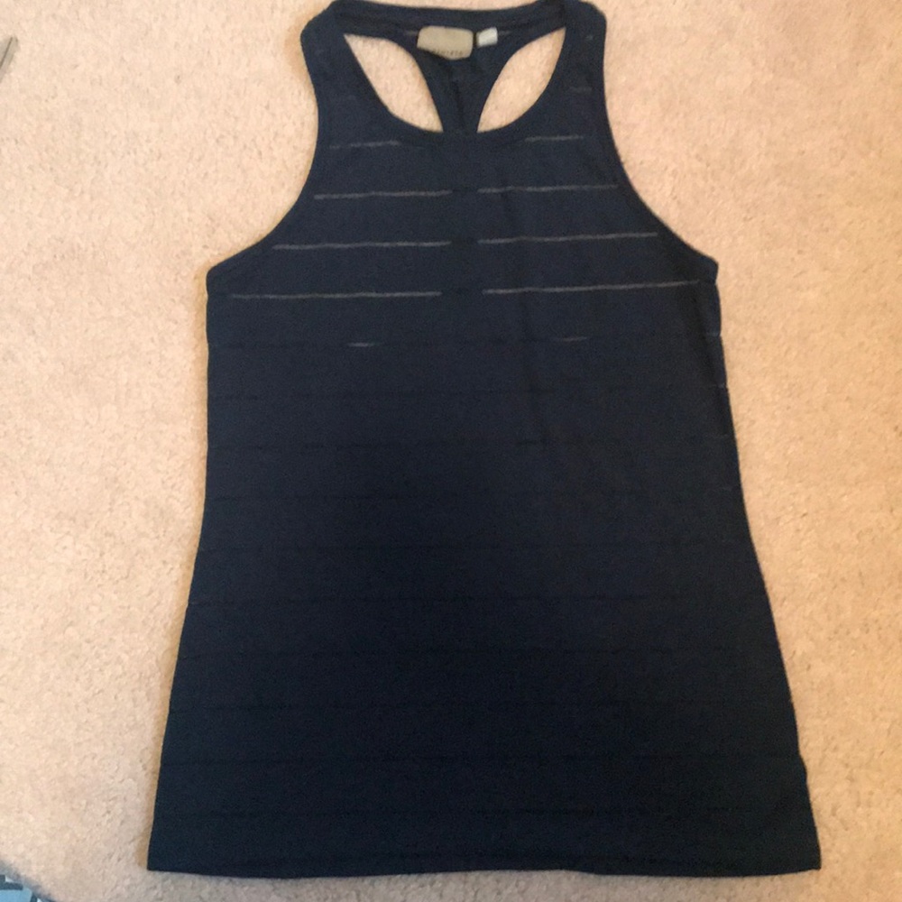 Athleta chi double stripe tank in navy.